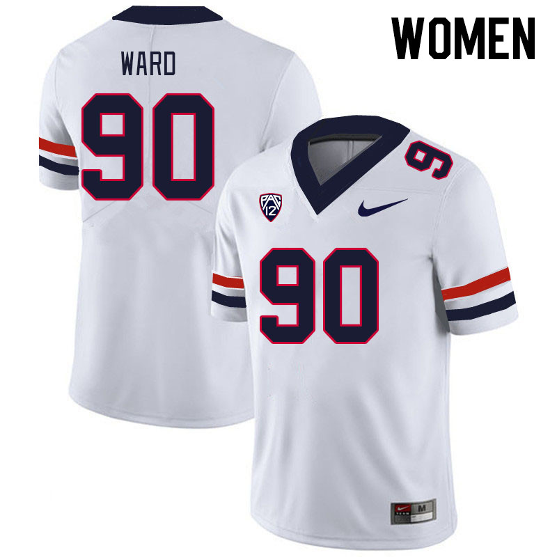 Women #90 Isaiah Ward Arizona Wildcats College Football Jerseys Stitched-White